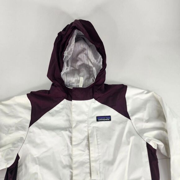 Patagonia Girls H2no Nylon Jacket Size XL (14) WHITE/BURGUND Hoodie Ski Jacket - Picture 6 of 14